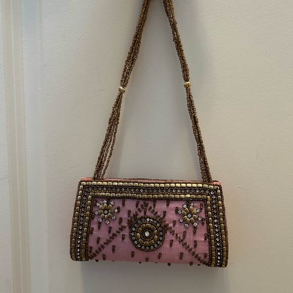 Unique Pink Beaded Clutch - Picture 3 of 7